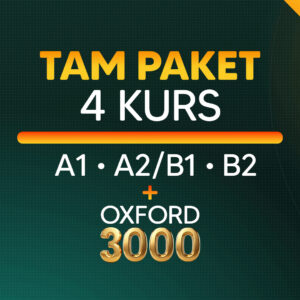 Tam Paket – 4 Kurs (A1-B2) + Oxford 3000 Dahil